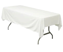 Linen: White Rectangular Tablecloth 60