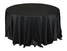 Linen: Black Round Tablecloth 108"