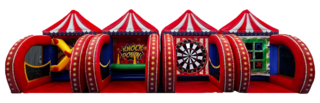 4 Carnival Inflatable Games (Ring Toss, Tic-Tac-Toe, Knock Down, Dartboard) 34'x10'