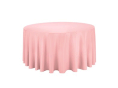 Linen: Pink Carnation Round Tablecloth 108"