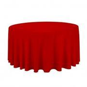 Linen: Red Round Tablecloth 120"