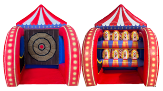 2 Carnival Inflatable Games (Single Axe, Down A Clown ) G841 G842 18'x10'