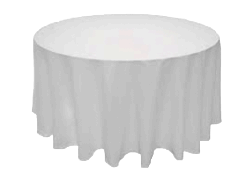 Linen: White Round Tablecloth 120"