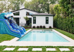 17' Dolphin Pool Side Water Slide 505 13'x25' (requires set up next to inground pool)