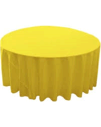 Linen: Yellow Round Tablecloth 120"