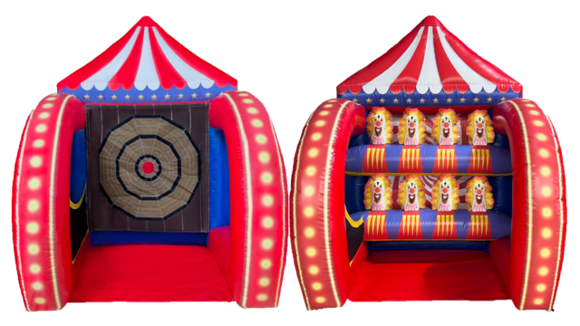 2 Carnival Inflatable Games (Single Axe, Down A Clown ) G841 G842 18'x10'
