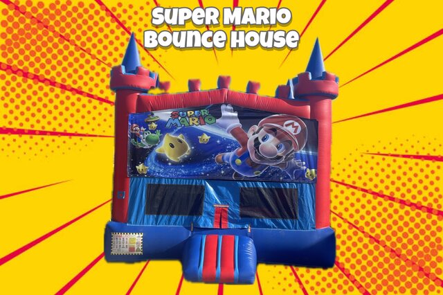 Super Mario Brothers Bounce House w/Basketball Hoop 