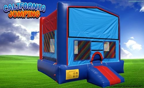 15' X 15' Red and Blue Bounce House w/Basketball Hoop 