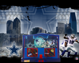 Dallas Cowboys Bounce House (red/blue) w/Basketball Hoop