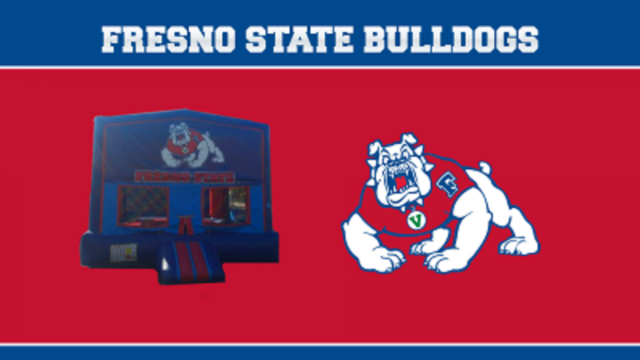 Fresno State Bounce House (red/blue) w/Basketball Hoop