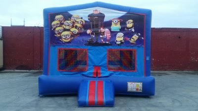 Despicable Me  Bounce House (red/blue) w/Basketball Hoop
