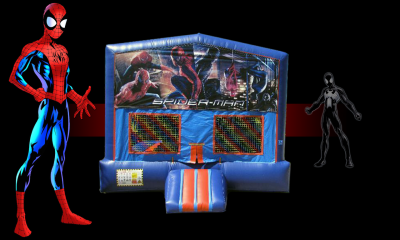 Spiderman Bounce House (red/blue) w/Basketball Hoop