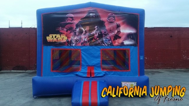 Star Wars Bounce House (red/blue) w/Basketball Hoop