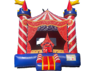 <b><font color=red><b> Circus Circus  Bounce House <font color=blue><br><large>The Greatest Show On Earth<br><font color=black>Right in your Backyard!<br>