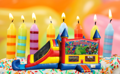Bounce Combo House (Dry Only)Happy Birthday 4 in 1 Bounce House Combo (Dry Only)  