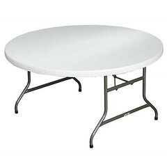 <b><font color=red><b>White 60' Round Tables <font color=blue><br><large>Party Time Tables<br> 