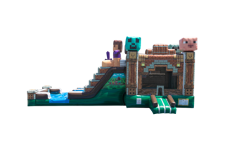 MineCraft Pixelated Bounce House Combo Dry