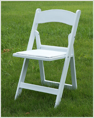 White Resin Padded Folding Chairs