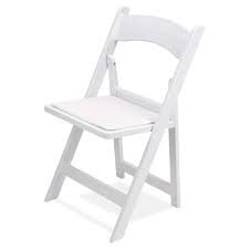 White Resin Padded Folding Chairs