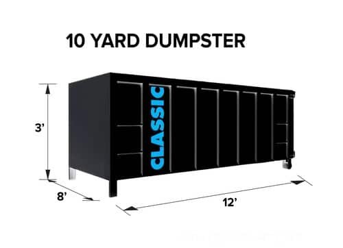 10 Yard Construction Dumpster $495 + Service Location Fee