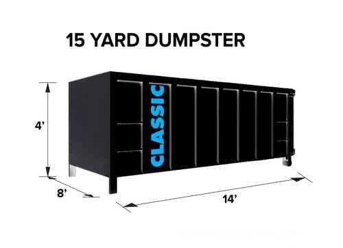 15 Yard Construction Dumpster $635 + Service Location Fee