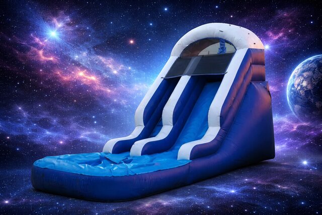 15FT Blue Single Water Slide