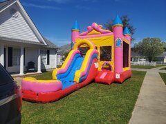 Pink Princess Combo Bounce House Wet/Dry