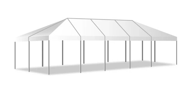 30x75 White Top Frame Tent