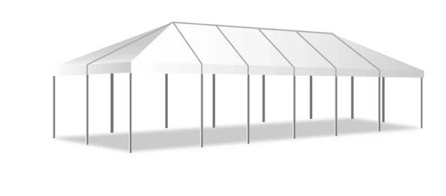 30x90 White Top Frame Tent | Coastal Event Rentals