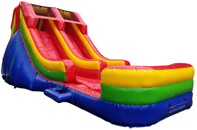 Primary Color Dual Lane Water Slide for rent