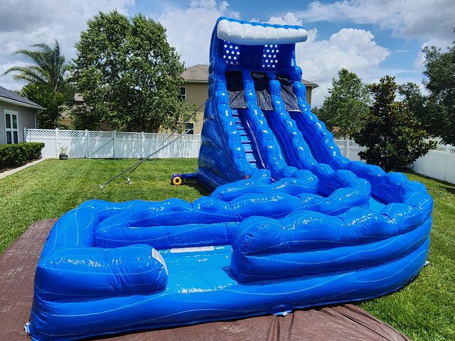 giant double lane water slide for rent