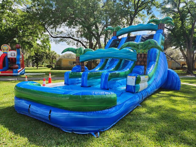 17ft Dual Lane Water Slide pool rent Jacksonville Florida