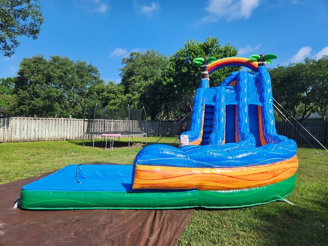 18ft tall double lane waterslide rental