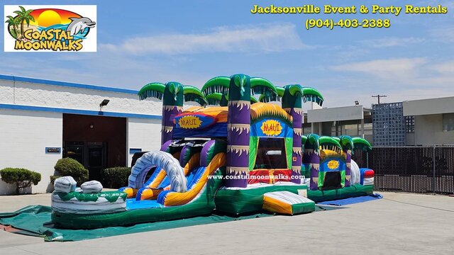 Tropical Theme Inflatable Obstacle course rental Jacksonville