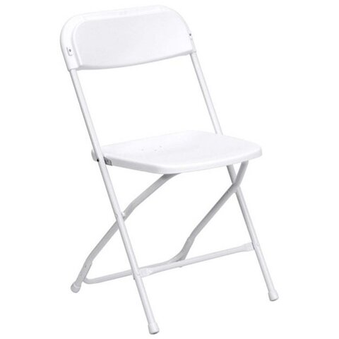 10 White Folding Chair Rental