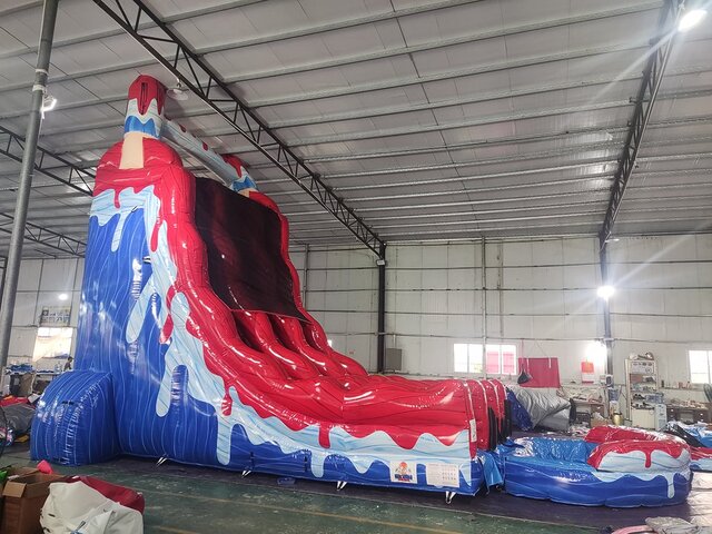 26ft Bomb Dual Lane Water Slide with Pool