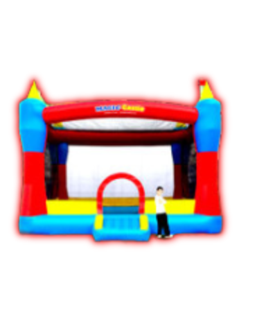 Large colorful bounce house with high walls and wide entrance, available for rent in Canfield, OH