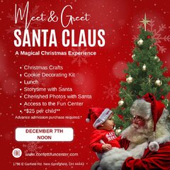 Magical Christmas Experience at Confetti Fun Center – Crafts, Cookies & Santa!