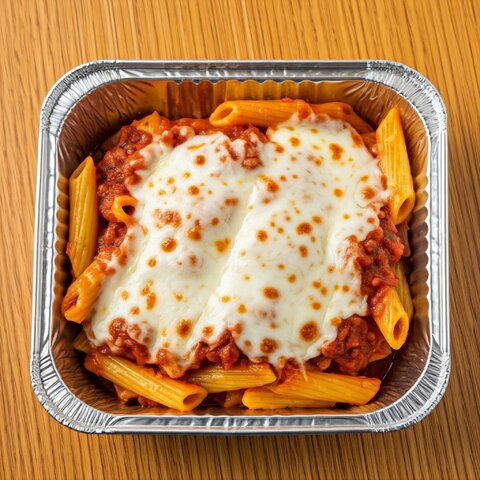 Half Pan Rigatoni with Melted Mozzarella