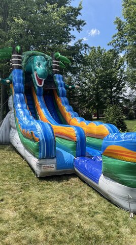 DINOSAURS FRONT YARD 7 IN 1 (water slide with landing pool) - Combos /  Interactives (wet/dry)