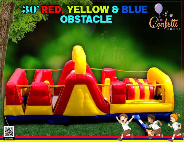 30' Obstacle Course Red Yellow & Blue