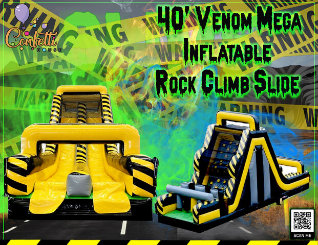 40' Venom Mega Inflatable Rock Climb Slide with Blower 