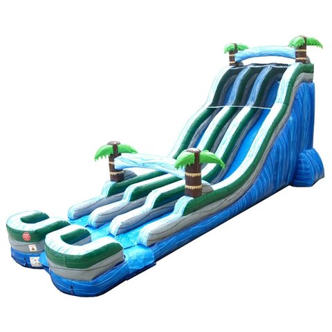 tropical marble inflatable water slide with blower