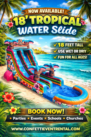 18' Tiki Island Water Slide – Wet or Dry Tropical Slide