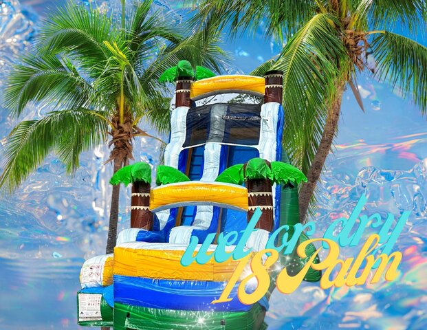 18' Palms Inflatable Water Slide