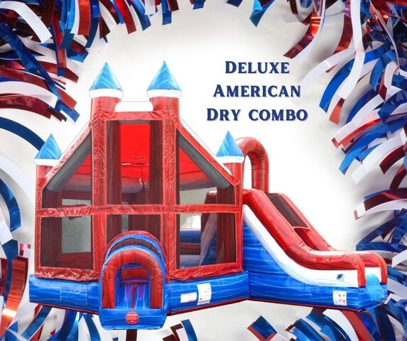 Deluxe American Inflatable Castle Bounce House Slide Combo 