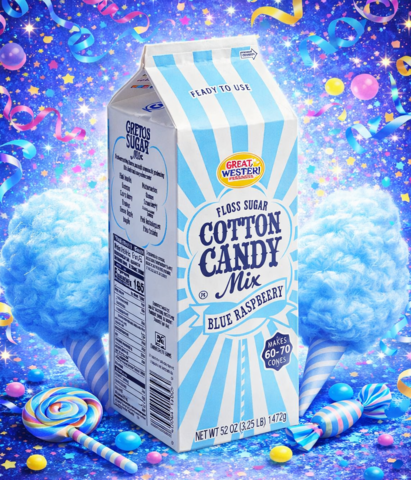 Blue Raspberry Cotton Candy Floss 