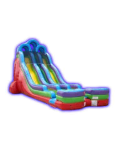 24 Retro Rainbow Double Bay Inflatable DRY Slide