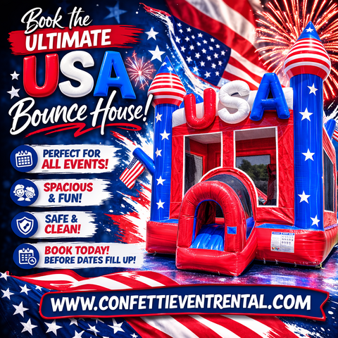 USA Patriotic Bounce House 13'x13'