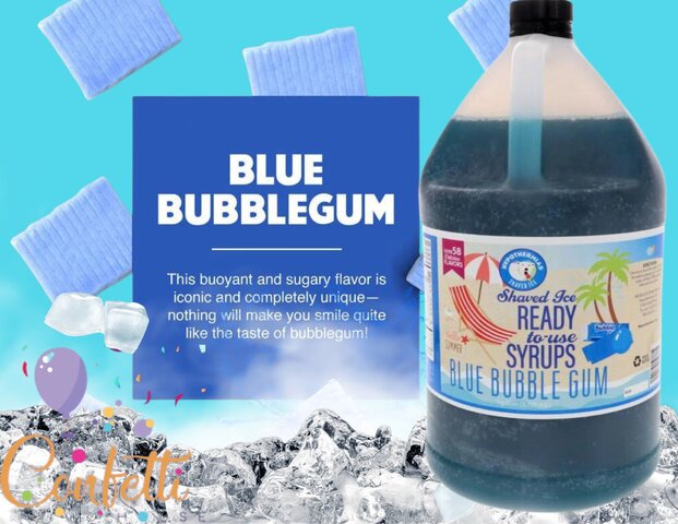 Snow Cone Syrup Gallon- Blue Bubblegum